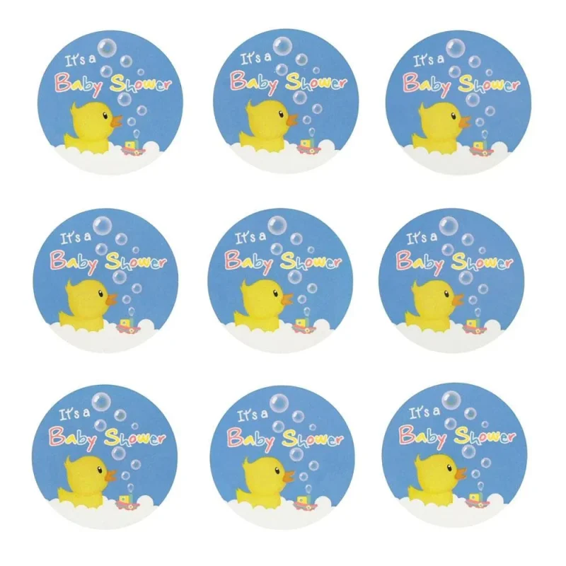 blue rubber ducky seal stickers 1 inch 24 pack