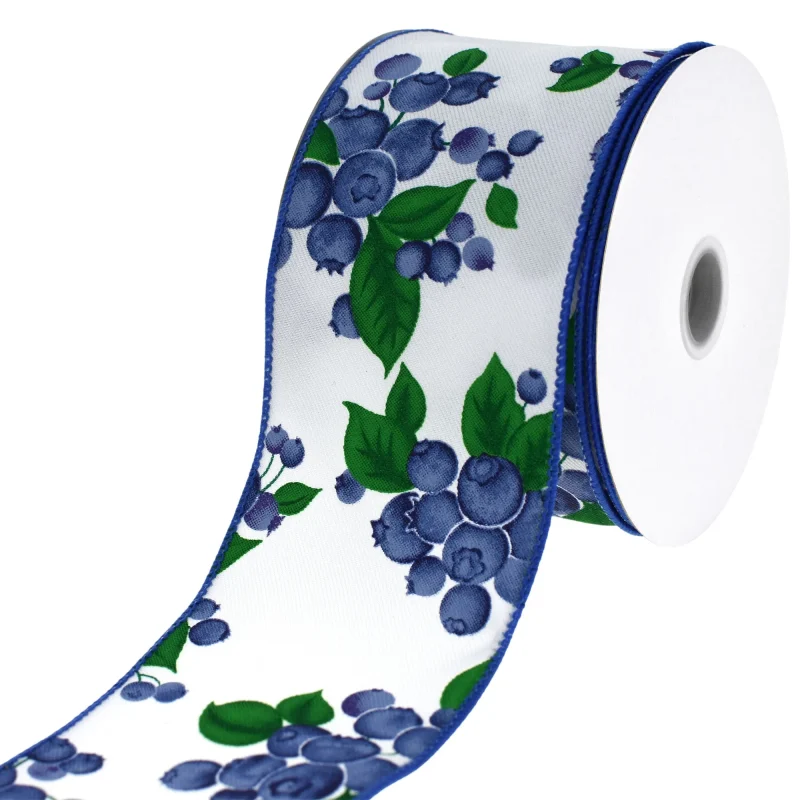 blueberry twill wired ribbon 2 5 inch x 10 yard