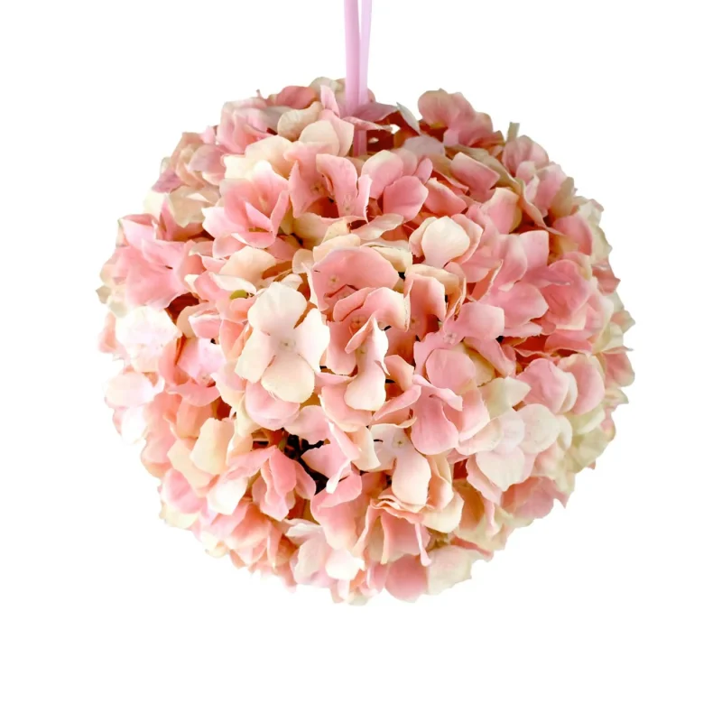 blush hydrangea hanging ball 10 inch