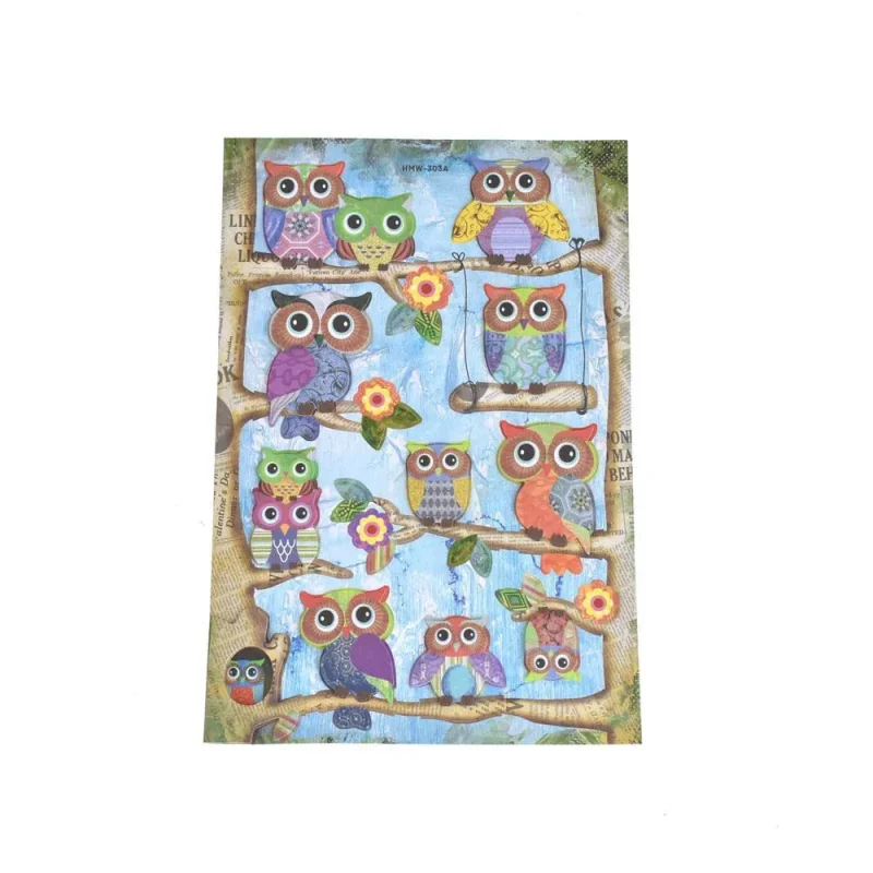 boho chic 3d owl decals 11 pack