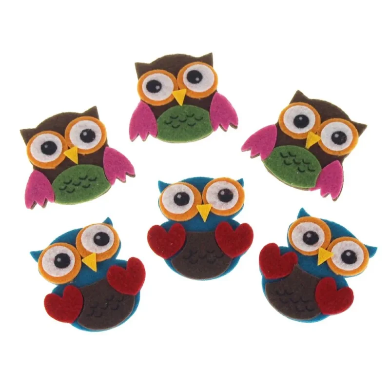 boho owl felt die cuts 1 3 4 6 pack self adhesive