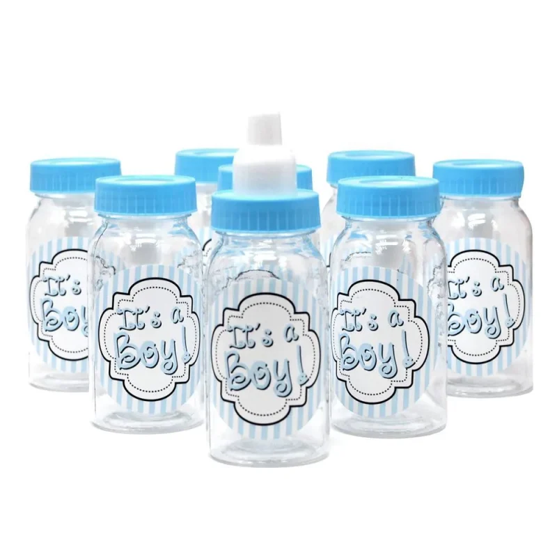 boy baby shower milk bottle favors blue 4 5 8 pack