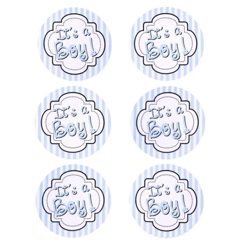 boy seal paper stickers light blue 2 x 12 pack