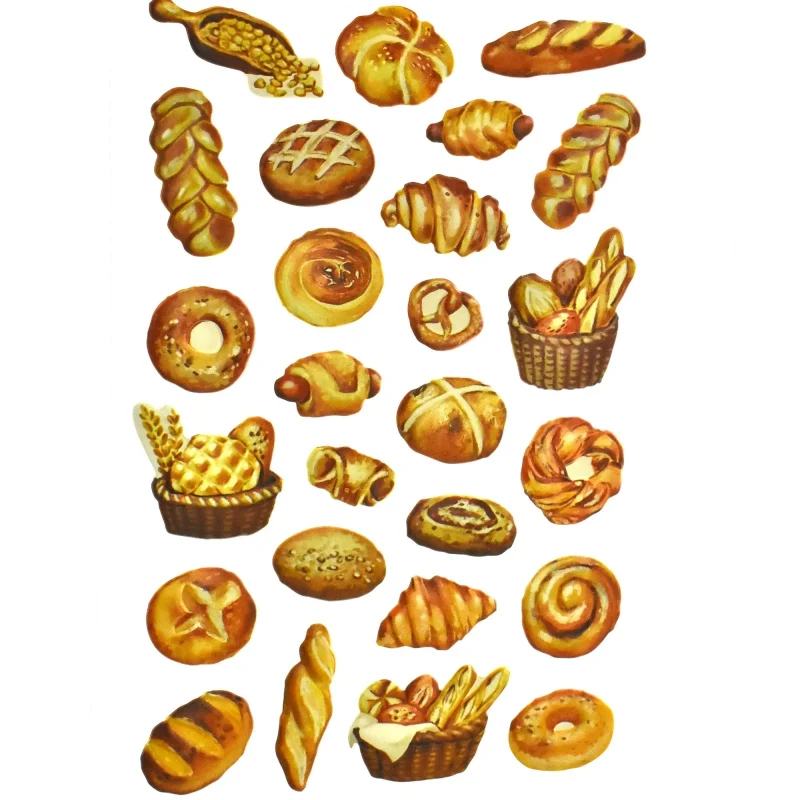 bread batch 3d puffy stickers 1 inch 26 piece set