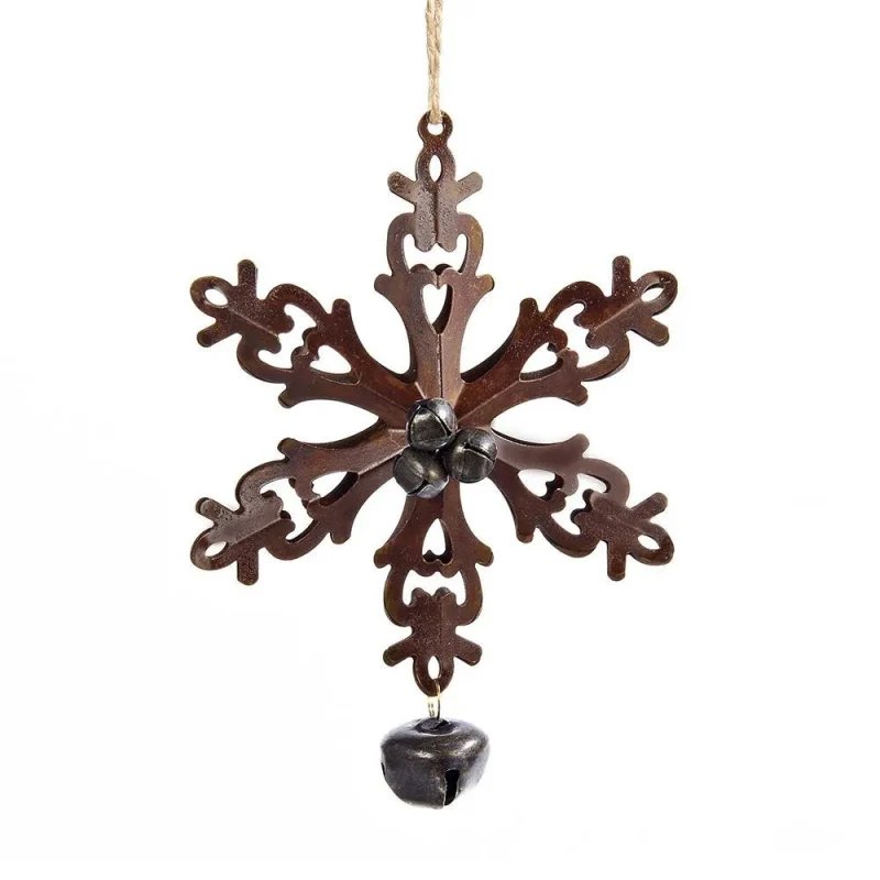 bronze snowflake bell ornament 6 inch christmas decor