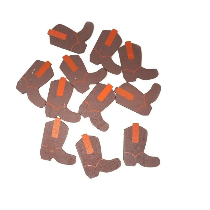 brown cowboy boots wooden favors 1 5 inch 100 pack