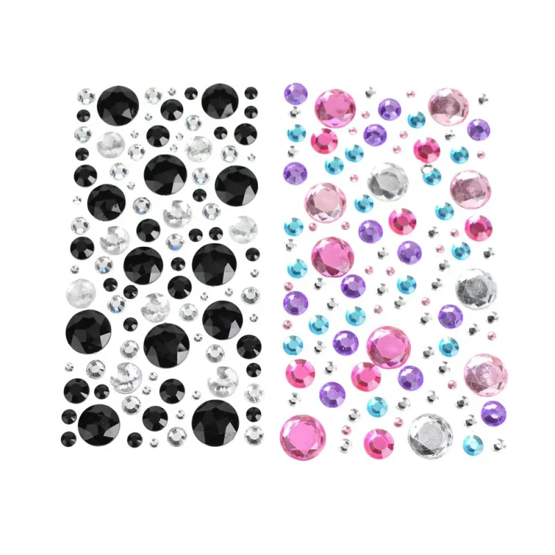 bubble gems round 3d rhinestone stickers 100 pack