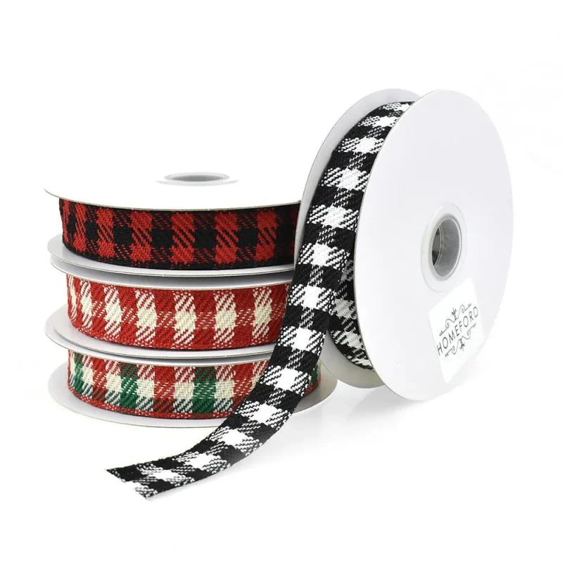 buffalo plaid christmas ribbon 7 8 x 10 yards