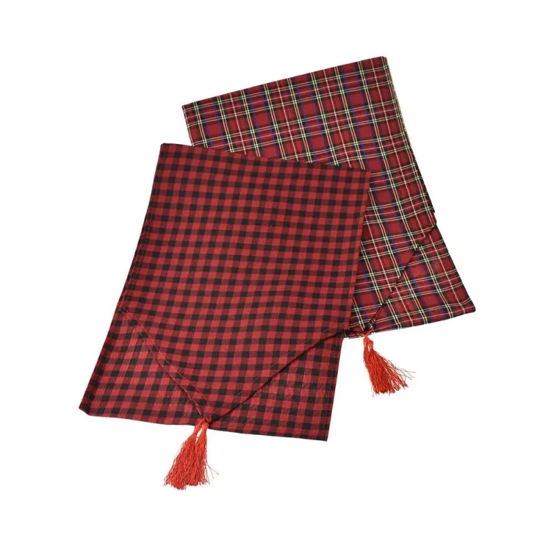 buffalo plaid table runners set 71 x 13 2 piece for christmas decor