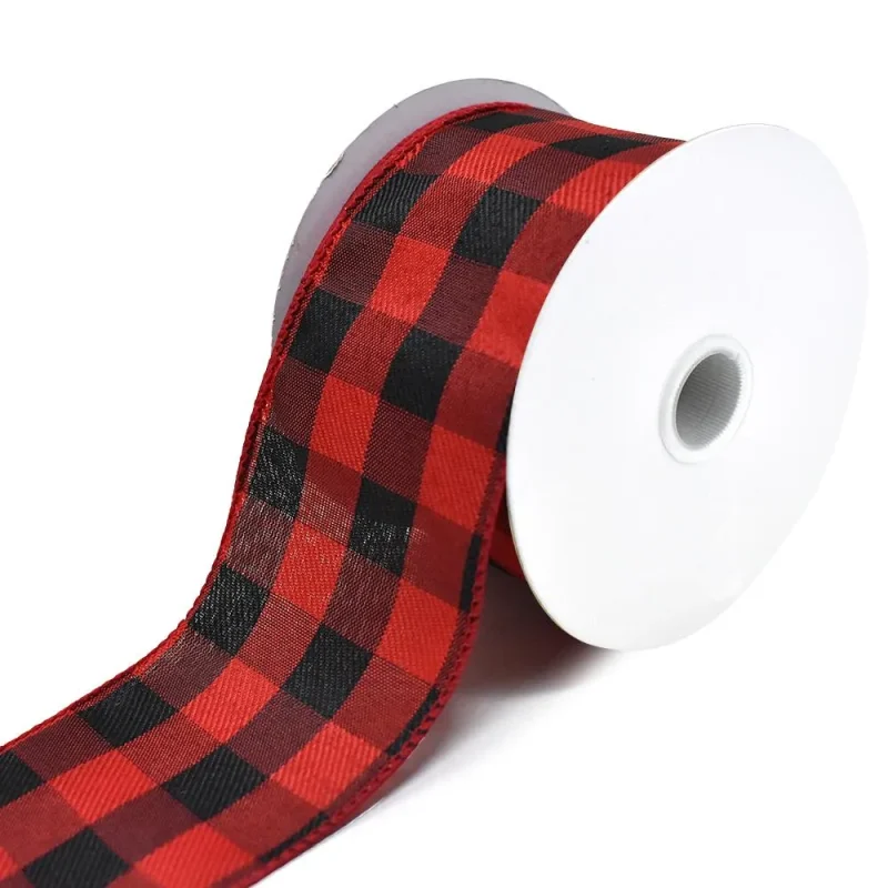 buffalo plaid wired ribbon 2 5 x 10 yards 2