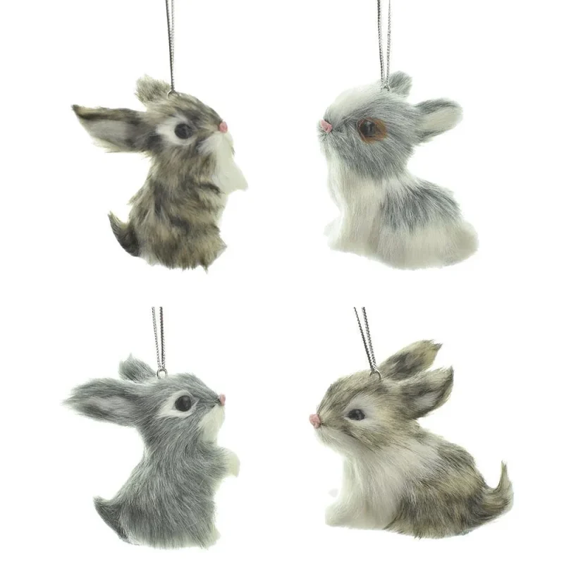 bunny christmas ornaments 3 inch set of 4