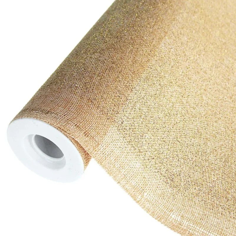 burlap glitter fabric roll natural 19 x 5 yards