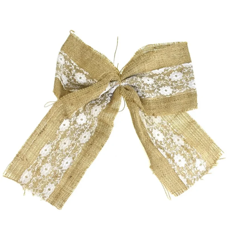 burlap jute christmas ribbon 5 inch natural