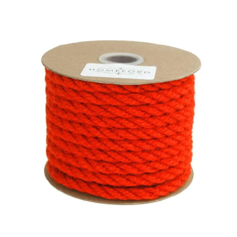 burlap jute twine rope 6mm red 10 yards