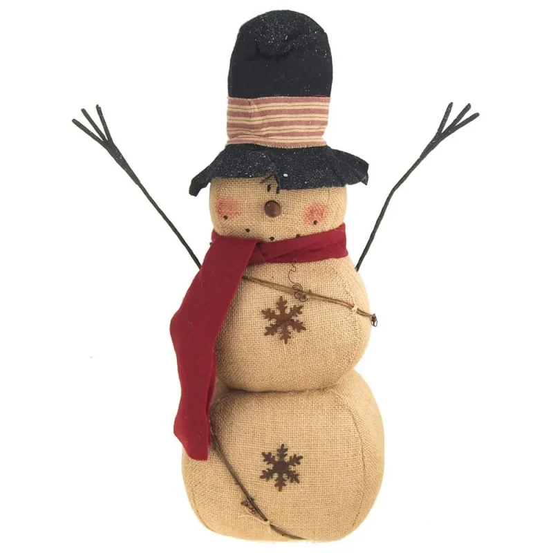 burlap snowman holiday decor 20 inch natural winter decoration