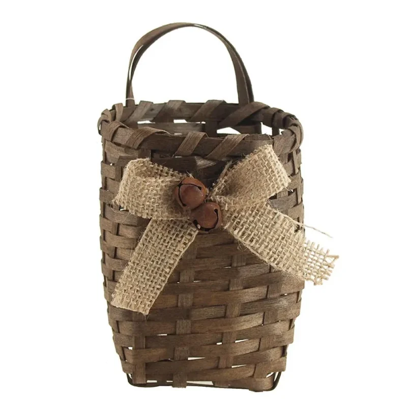 burlap wicker straw pouches 5 5 inch grey