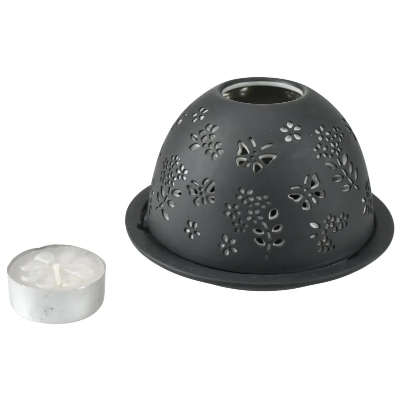 butterfly dome tea light holder 4 25 grey