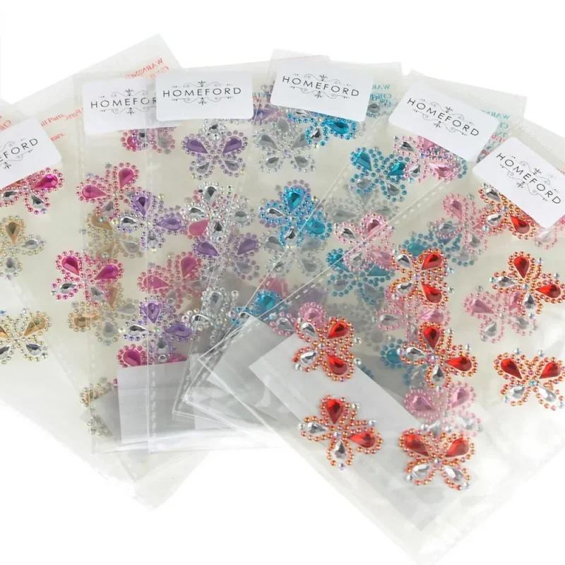 butterfly rhinestone stickers 9 pack self adhesive