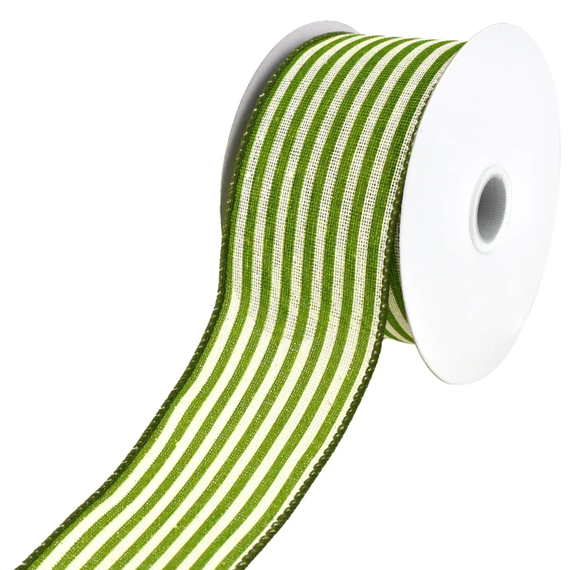 cabana stripe wired canvas ribbon 2 5 x 10 yards