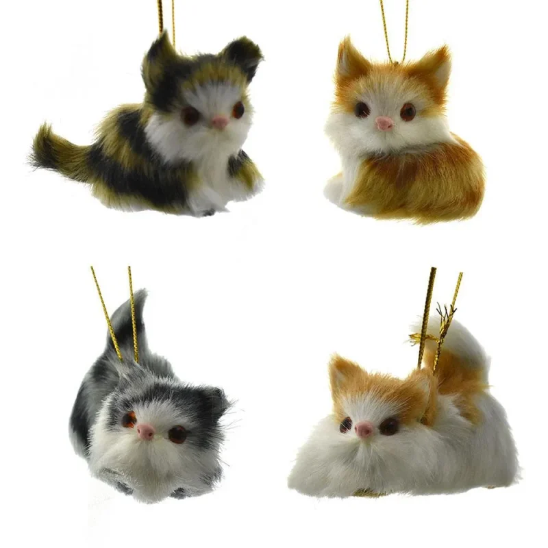 cat christmas ornaments 2 inch 4 piece set