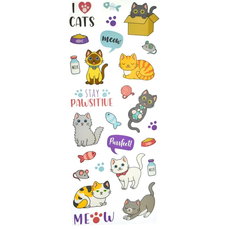 cat lover craft stickers 1 5 inch 26 pack