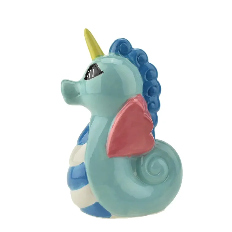 ceramic unicorn seahorse piggy bank 8 5 inch