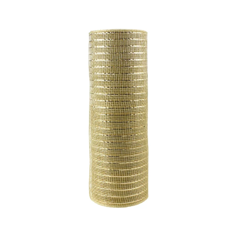 champagne metallic mesh roll 10 x 10 yards