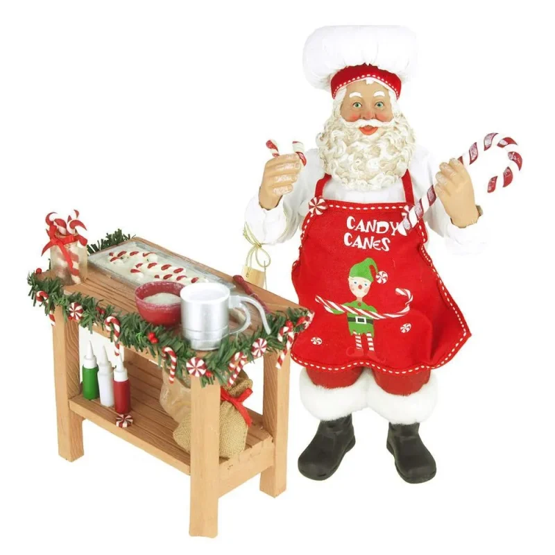 chef santa baking ornaments red white 10