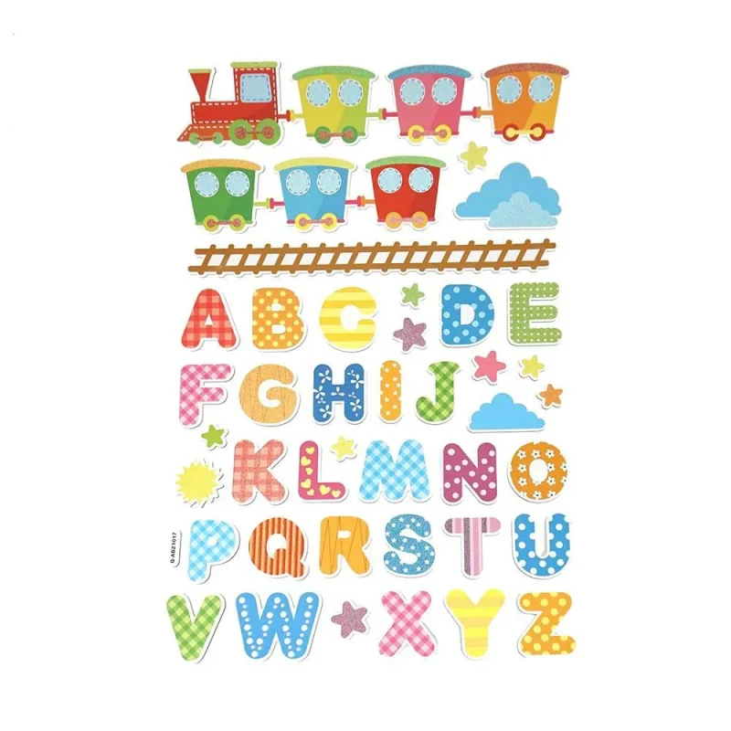 choo choo train alphabet wall decals 41 piece kids room art