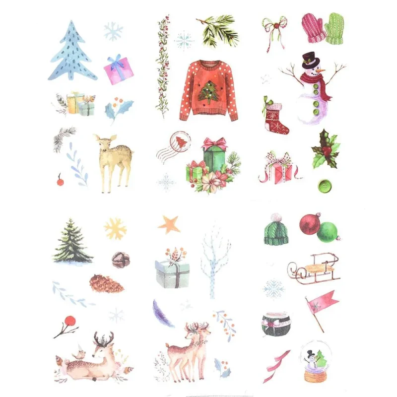 christmas animal gift stickers 6 sheets