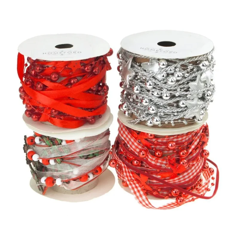 christmas bead ribbon garland 5yds