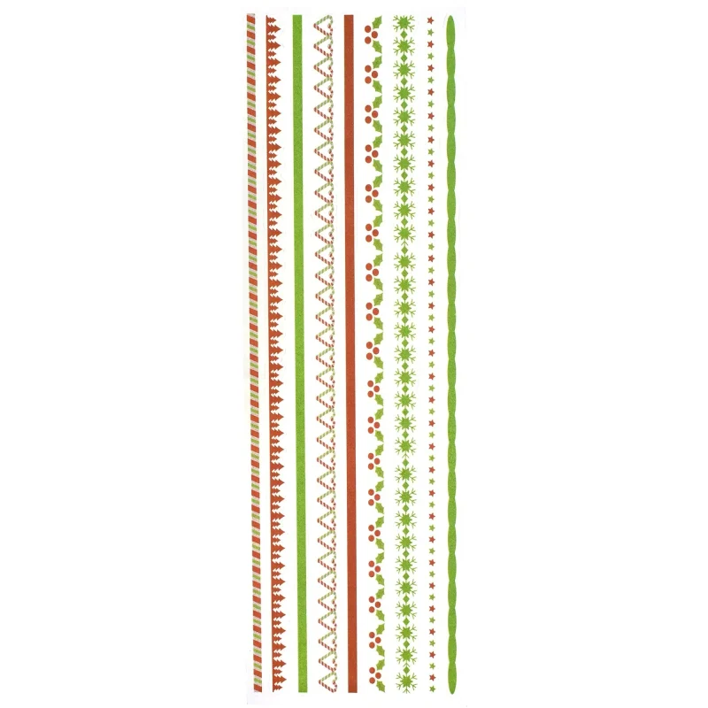 christmas border stickers 11 5 inches 9 pack