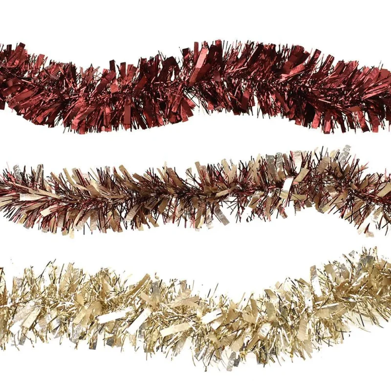 christmas crinkle tinsel garland set 7 5ft 3 pack