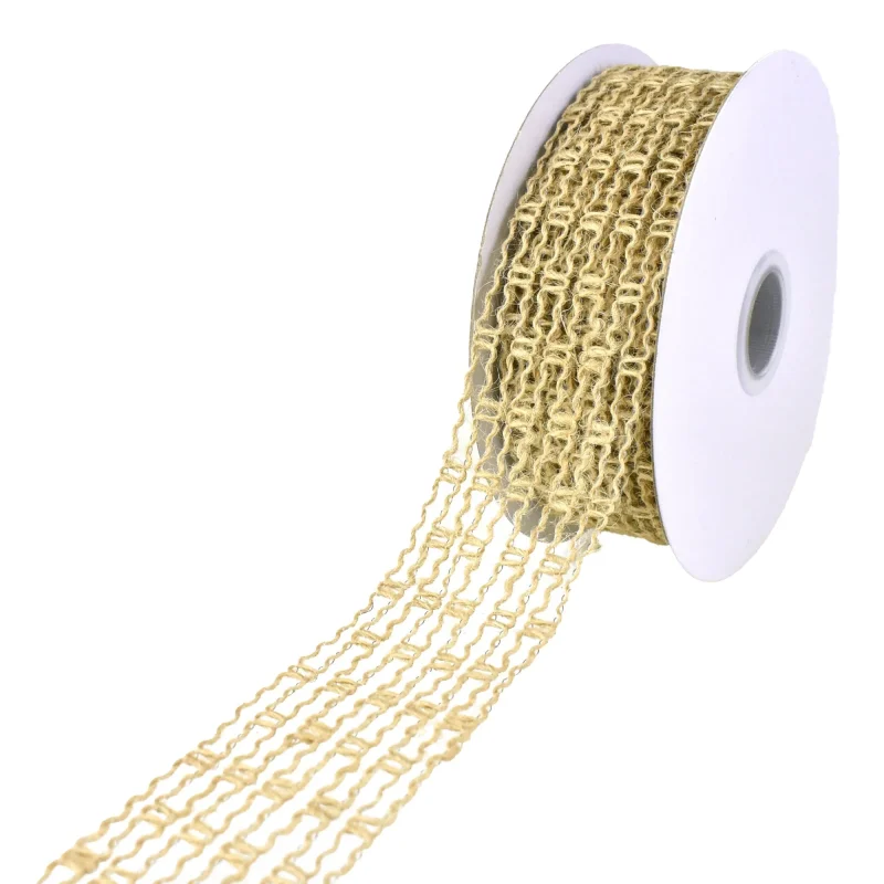 christmas jute wired ribbon 1 5 inch 10 yards