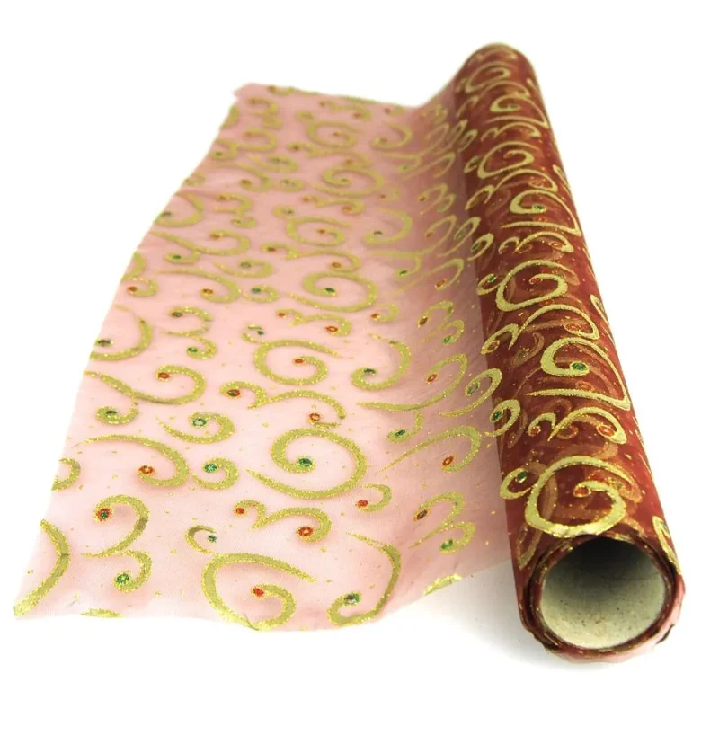 christmas organza roll 5 yards 18 75 holiday swirl glitters