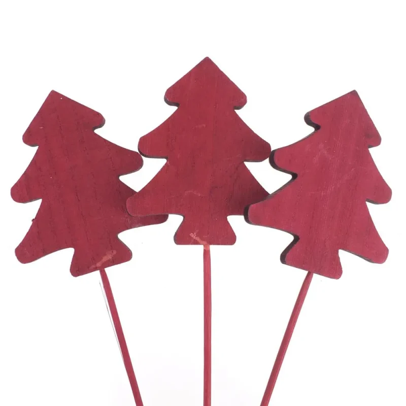 christmas pine tree wooden sticks red 16 inch 3 pack