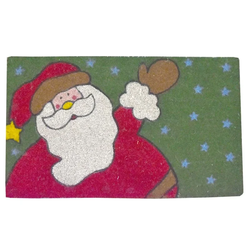 christmas santa stars coir doormat 29 5 x 18 inches