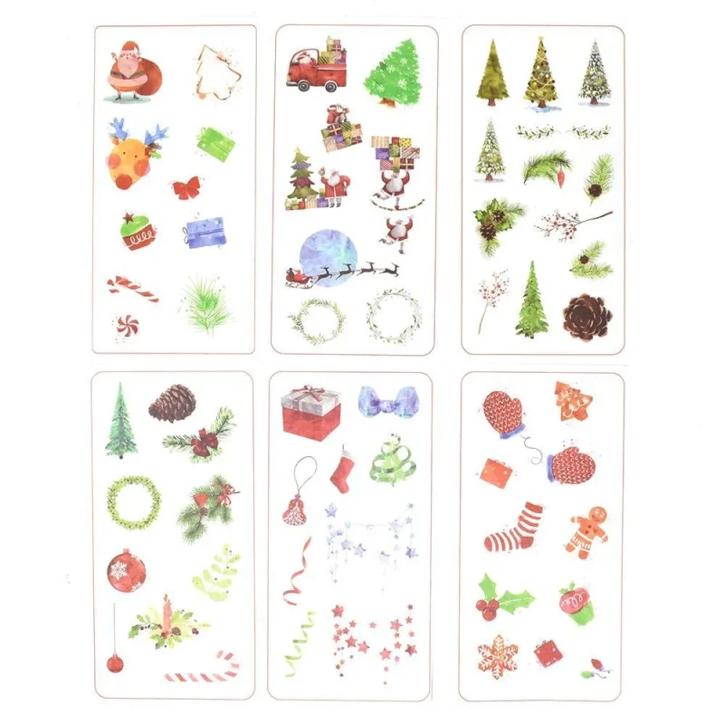 christmas stickers 6 sheets holiday decor gift labels