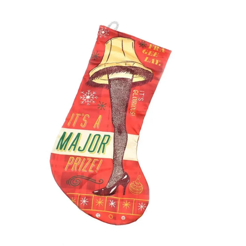 christmas story leg lamp satin stocking 17 5