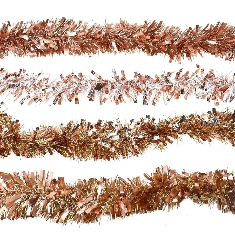 christmas tinsel garlands 7 5ft 4 pack thin wide styles