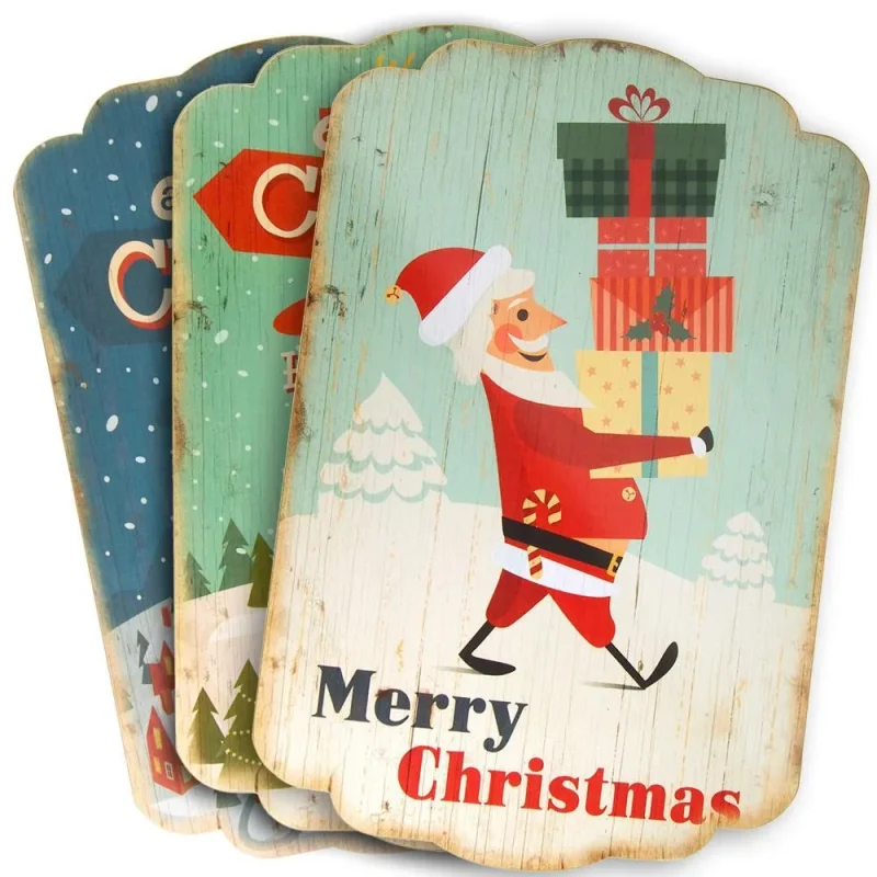 christmas wooden wall plaques 16x24 inch holiday decor