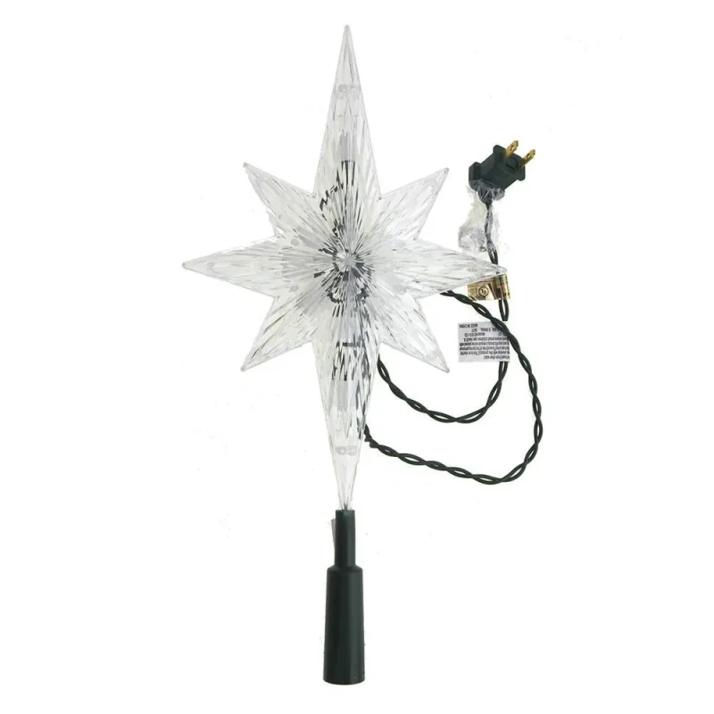 clear 11 led bethlehem star tree topper 8 point acrylic