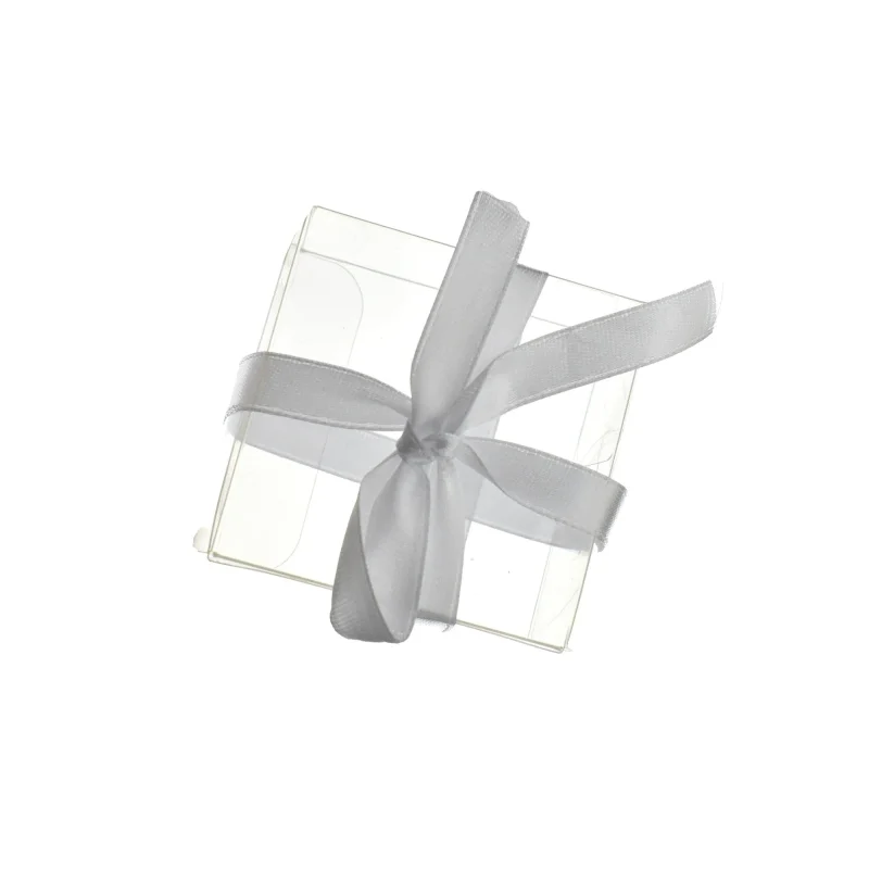 clear 2 pvc party favor boxes with ribbon set of 3