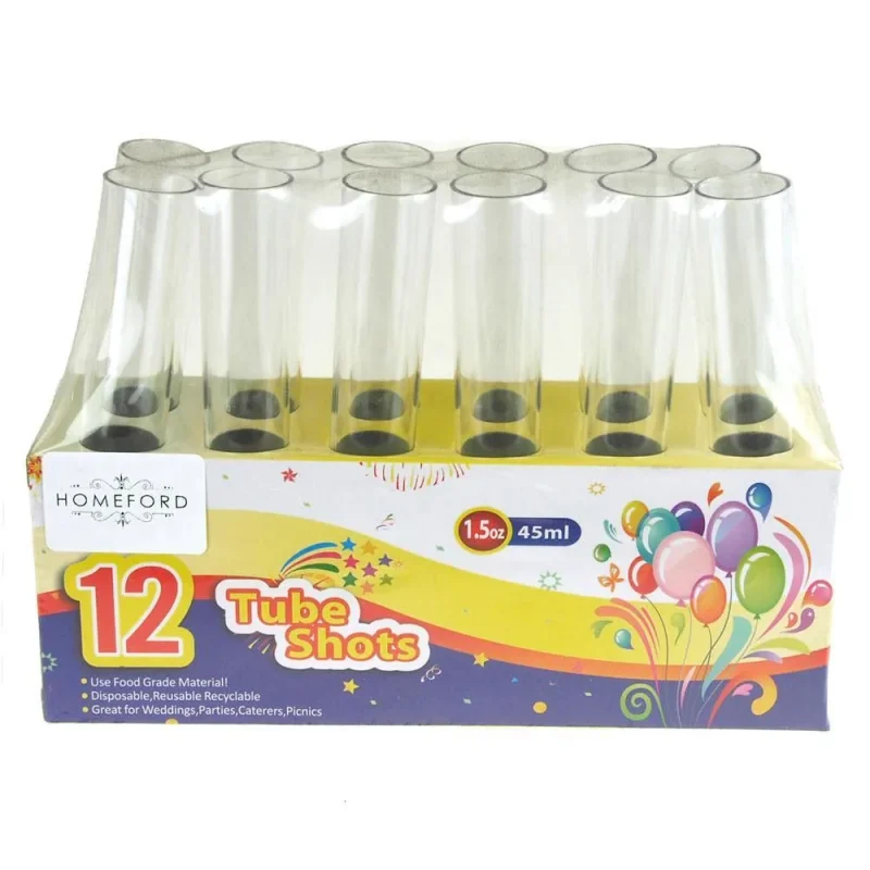 clear 5 inch plastic shot tubes 12 pack