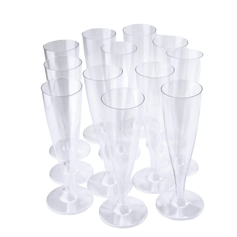 clear 7 plastic champagne glasses 12 pack