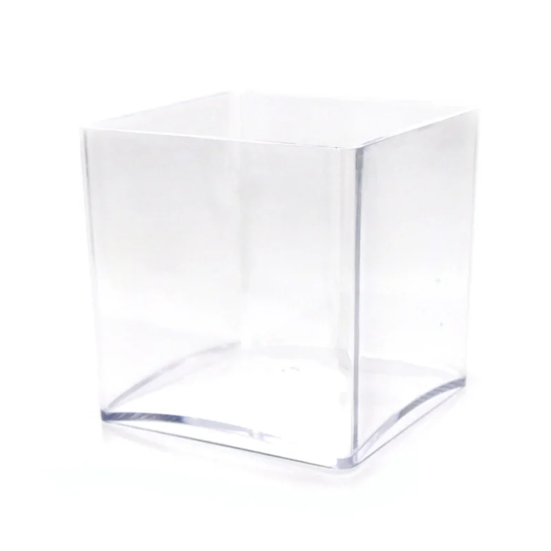 clear acrylic 5x5 cube vase for display