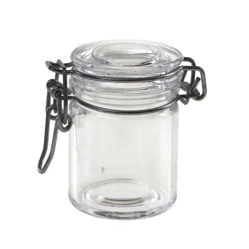 clear acrylic hinge locking candy jars 2 inch 12 pack