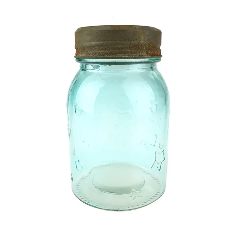 clear blue star glass mason jar 5 5 inch