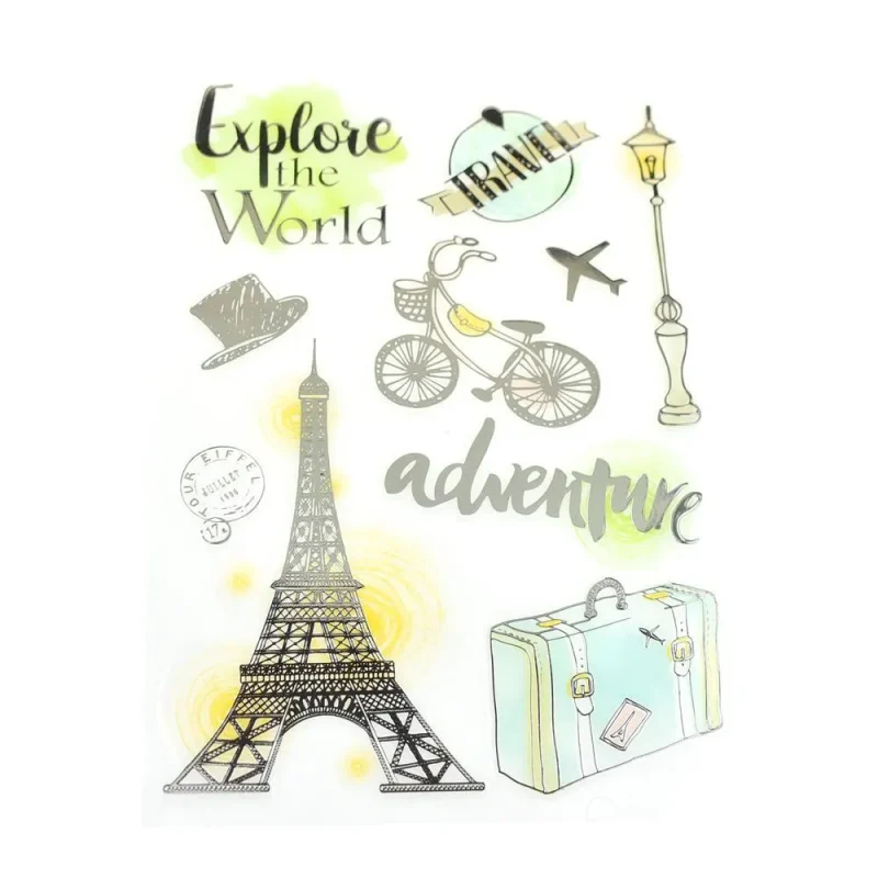 clear foil accented stickers 10 pack explore the world