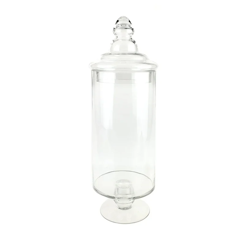 clear glass apothecary candy jar 19 inch pedestal